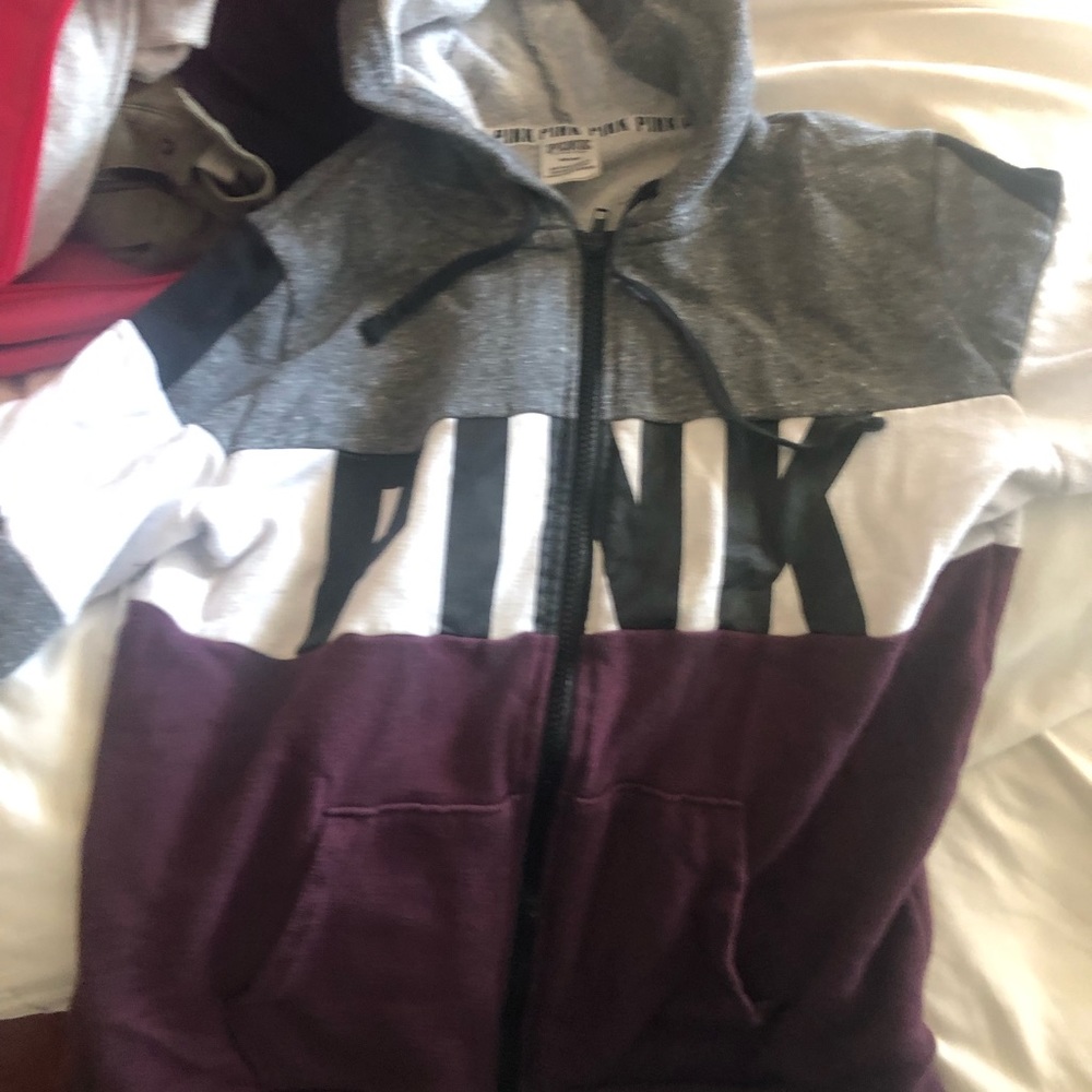 Pink Victoria secret zip up sweater
